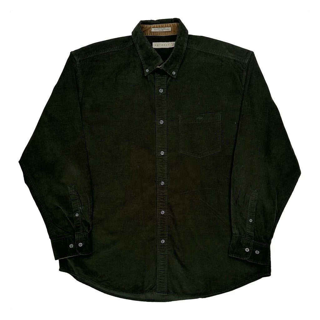 Retreat Cord Shirt - XL Green Cotton