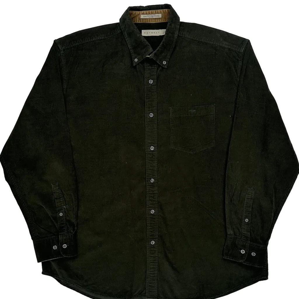 Retreat Cord Shirt - XL Green Cotton - Image 4