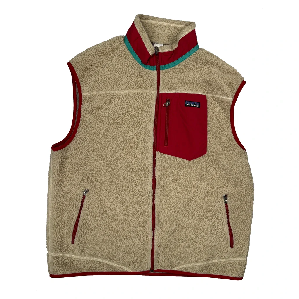 Retro-X Patagonia Fleece Vest - XL Beige Polyester