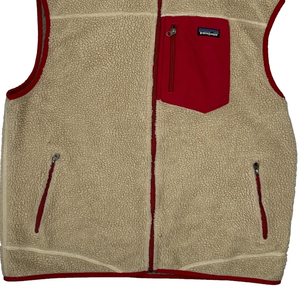 Retro-X Patagonia Fleece Vest - XL Beige Polyester - Image 4