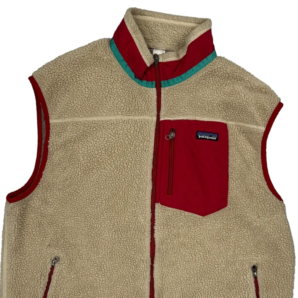 Retro-X Patagonia Fleece Vest - XL Beige Polyester - Image 5