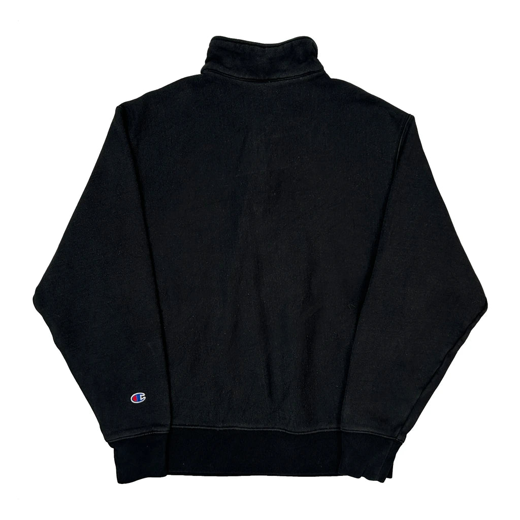 Reverse Weave Champion 1/4 Zip - Large Black Cotton Blend - Image 2