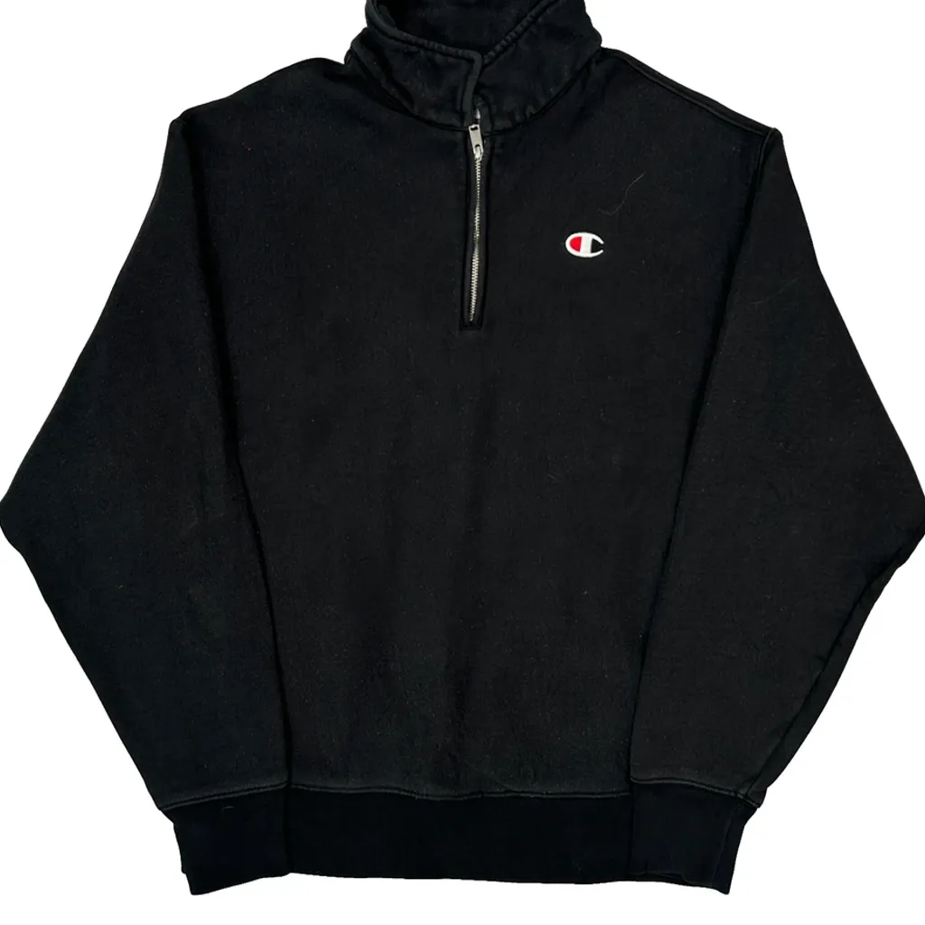 Reverse Weave Champion 1/4 Zip - Large Black Cotton Blend - Image 4