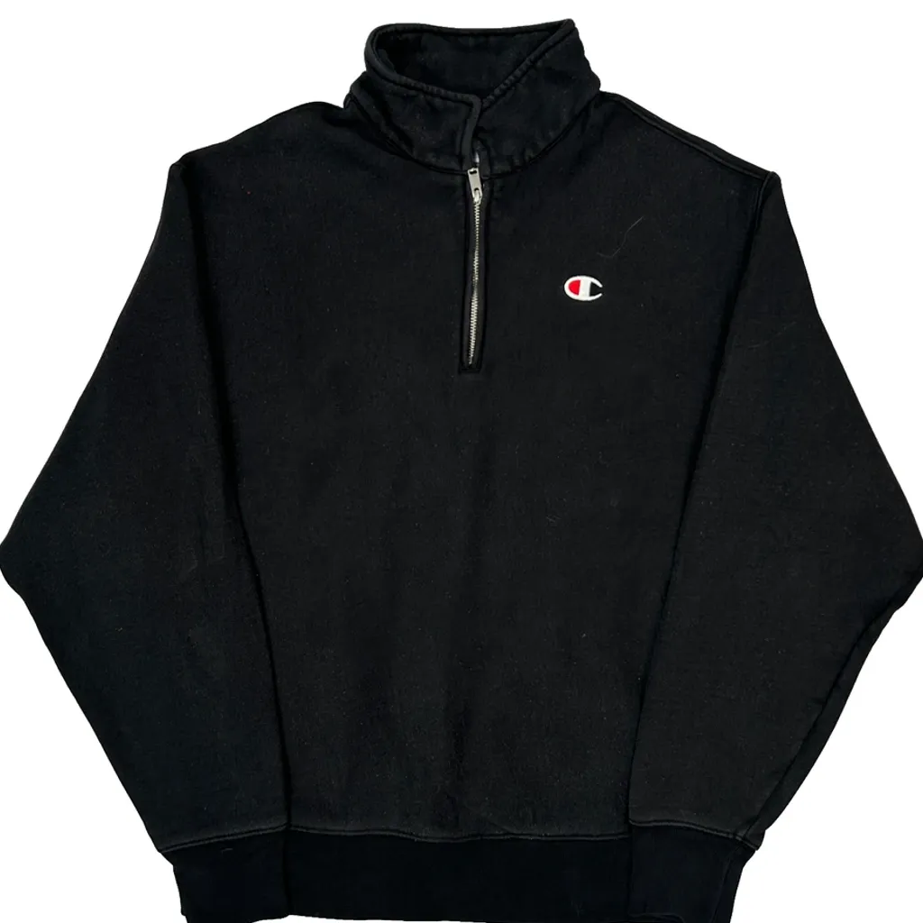 Reverse Weave Champion 1/4 Zip - Large Black Cotton Blend - Image 5