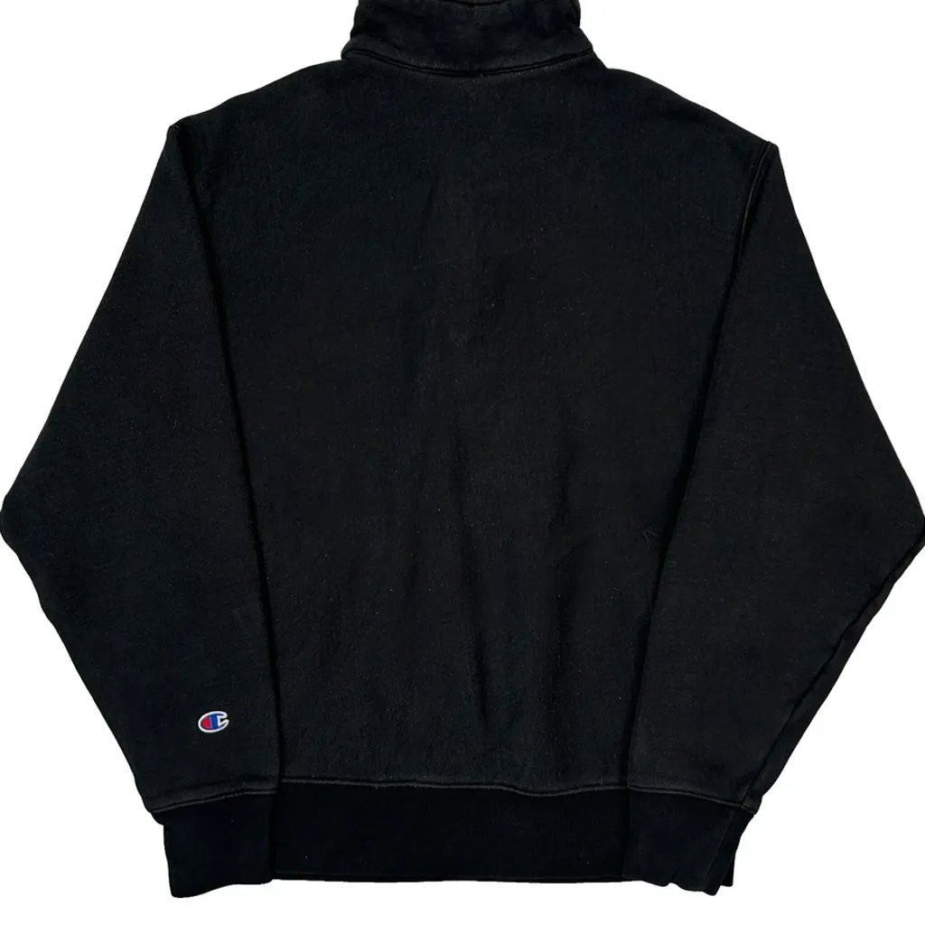 Reverse Weave Champion 1/4 Zip - Large Black Cotton Blend - Image 7