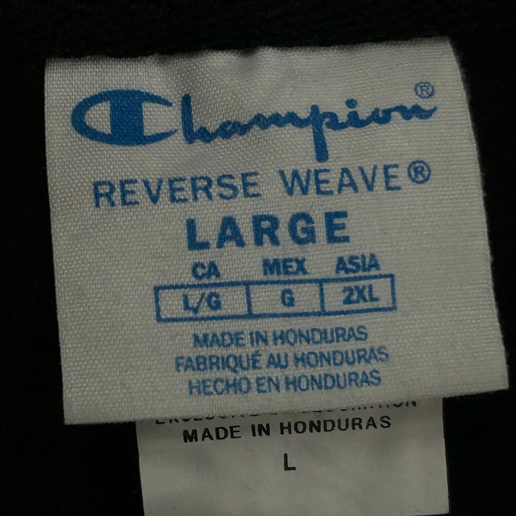 Reverse Weave Champion 1/4 Zip - Large Black Cotton - Image 3