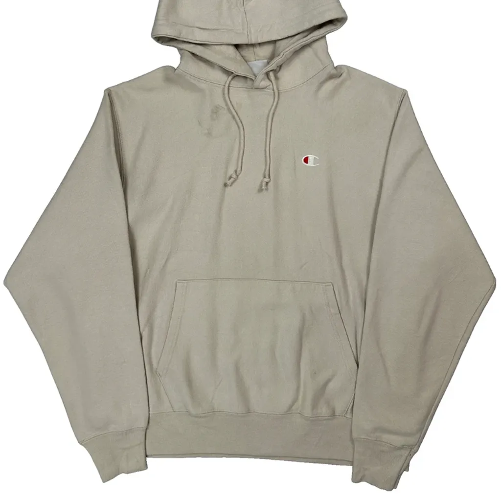 Reverse Weave Champion Hoodie - Large Beige Cotton - Image 4