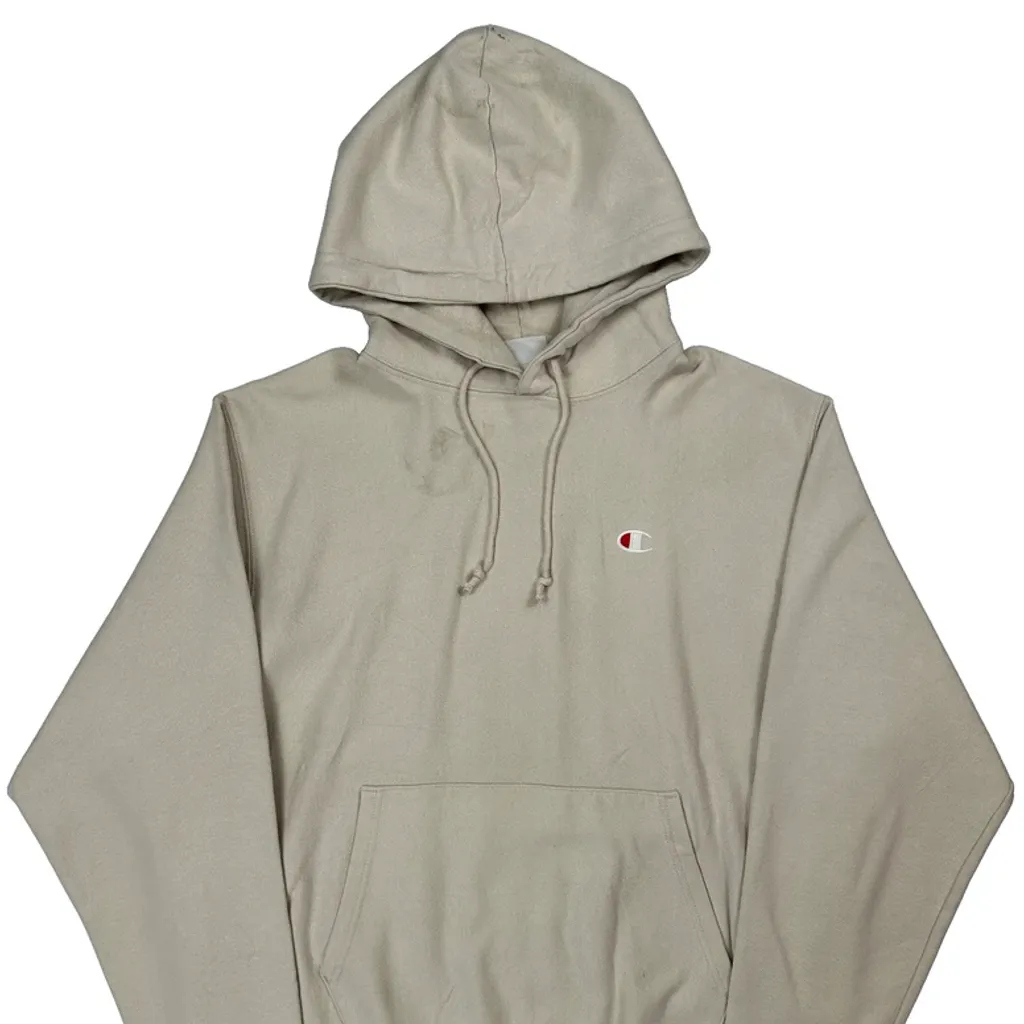 Reverse Weave Champion Hoodie - Large Beige Cotton - Image 5