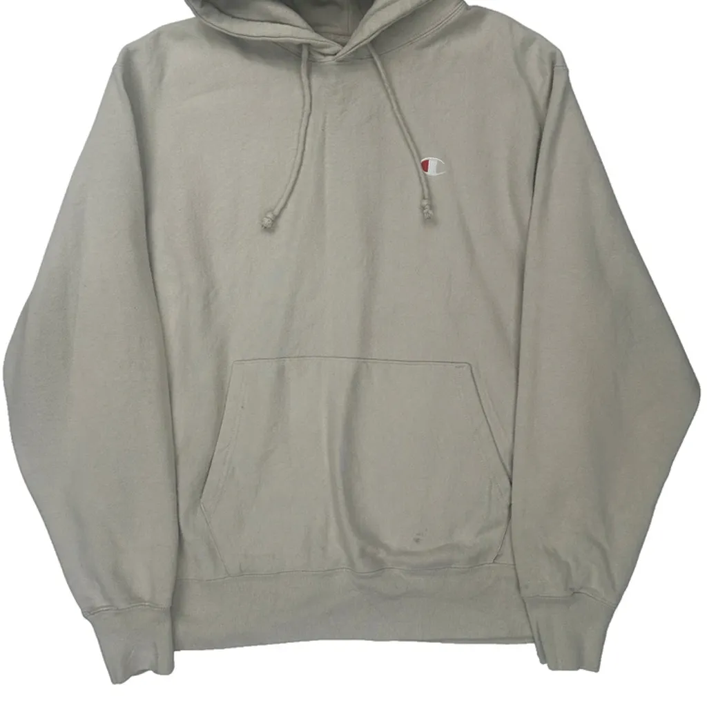 Reverse Weave Champion Hoodie - Large Beige Cotton - Image 4