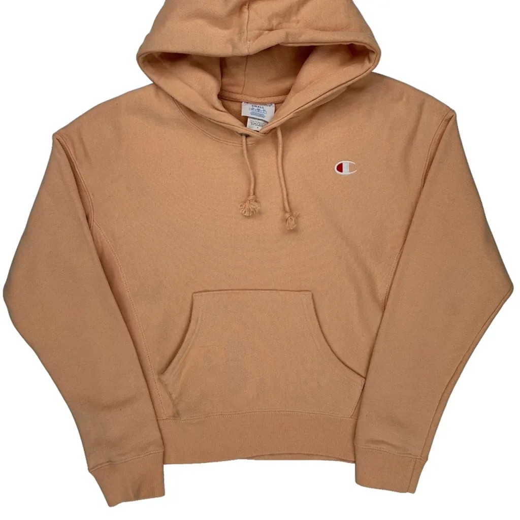 Reverse Weave Champion Hoodie - Small Beige Cotton Blend - Image 5