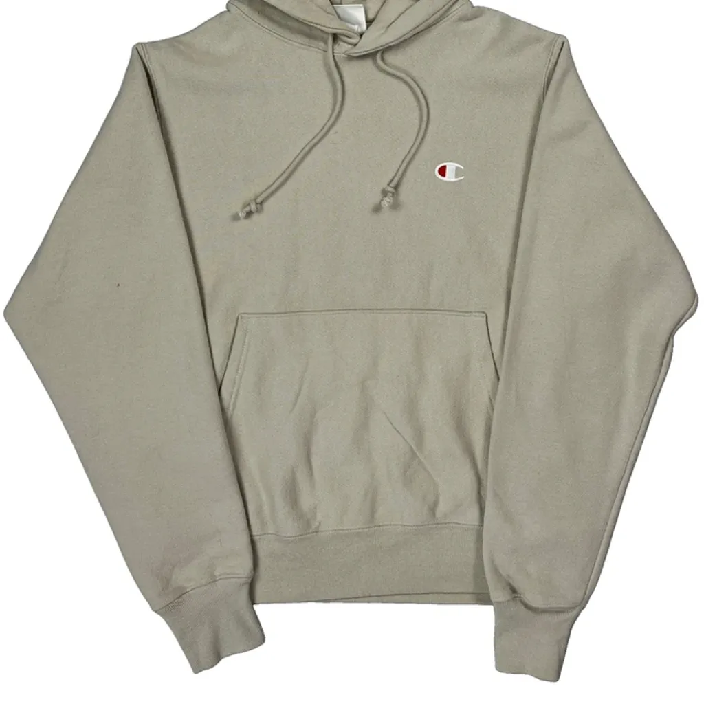 Reverse Weave Champion Hoodie - Small Beige Cotton - Image 5