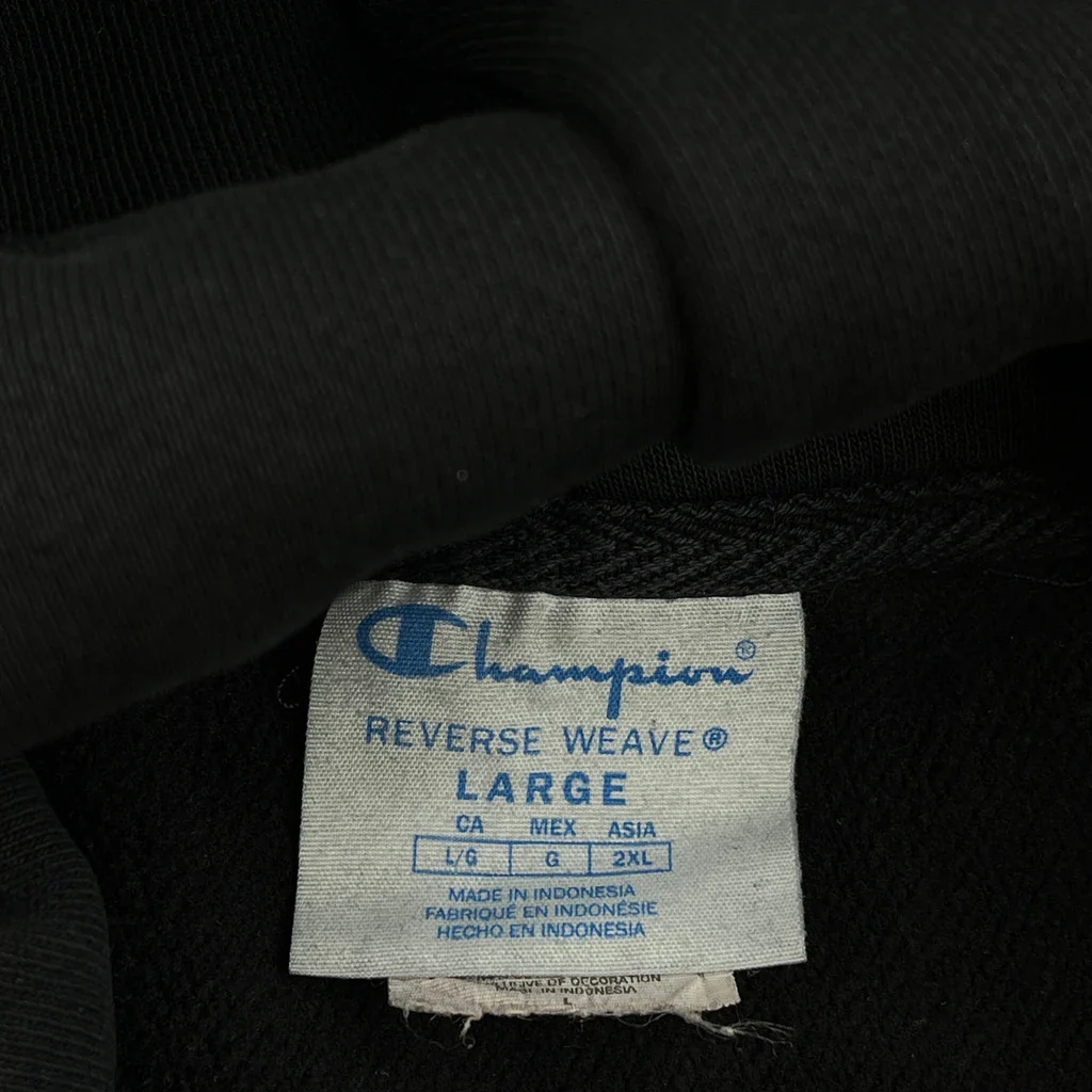 Reverse Weave Champion Hoodie - Large Black Cotton - Image 3