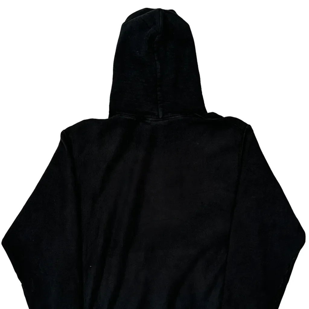 Reverse Weave Champion Spellout Hoodie - Large Black Cotton - Image 6