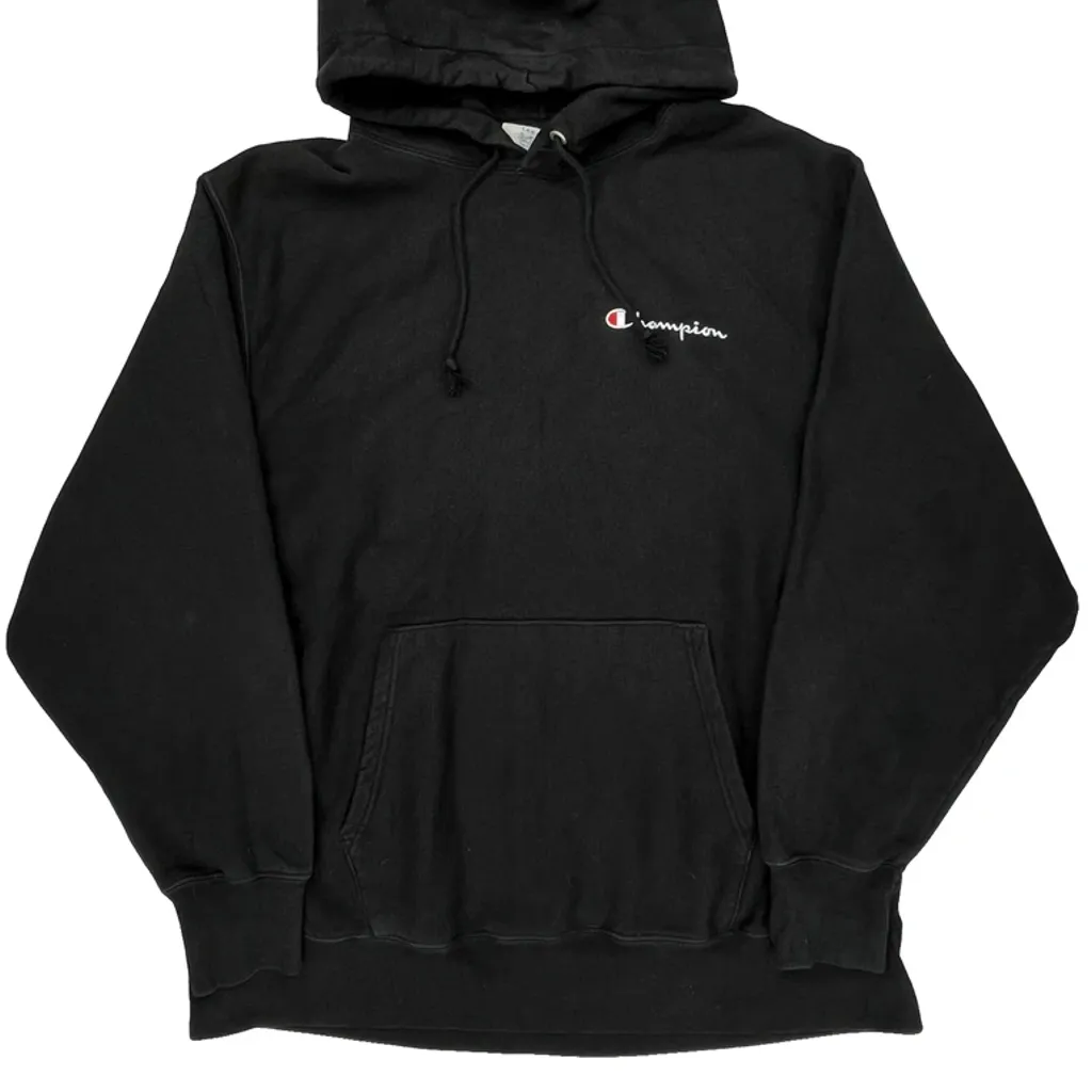 Reverse Weave Champion Hoodie - Large Black Cotton - Image 4