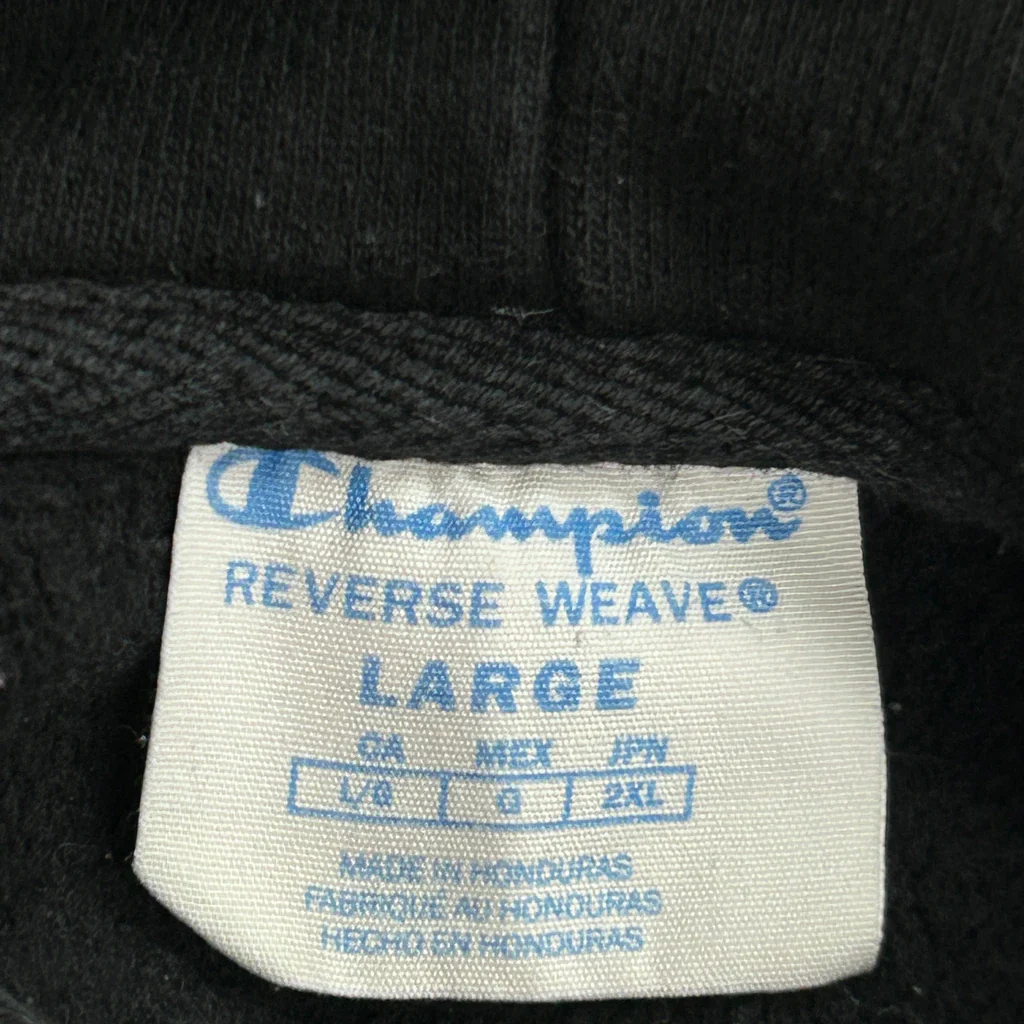Reverse Weave Champion Hoodie - Large Black Cotton - Image 3