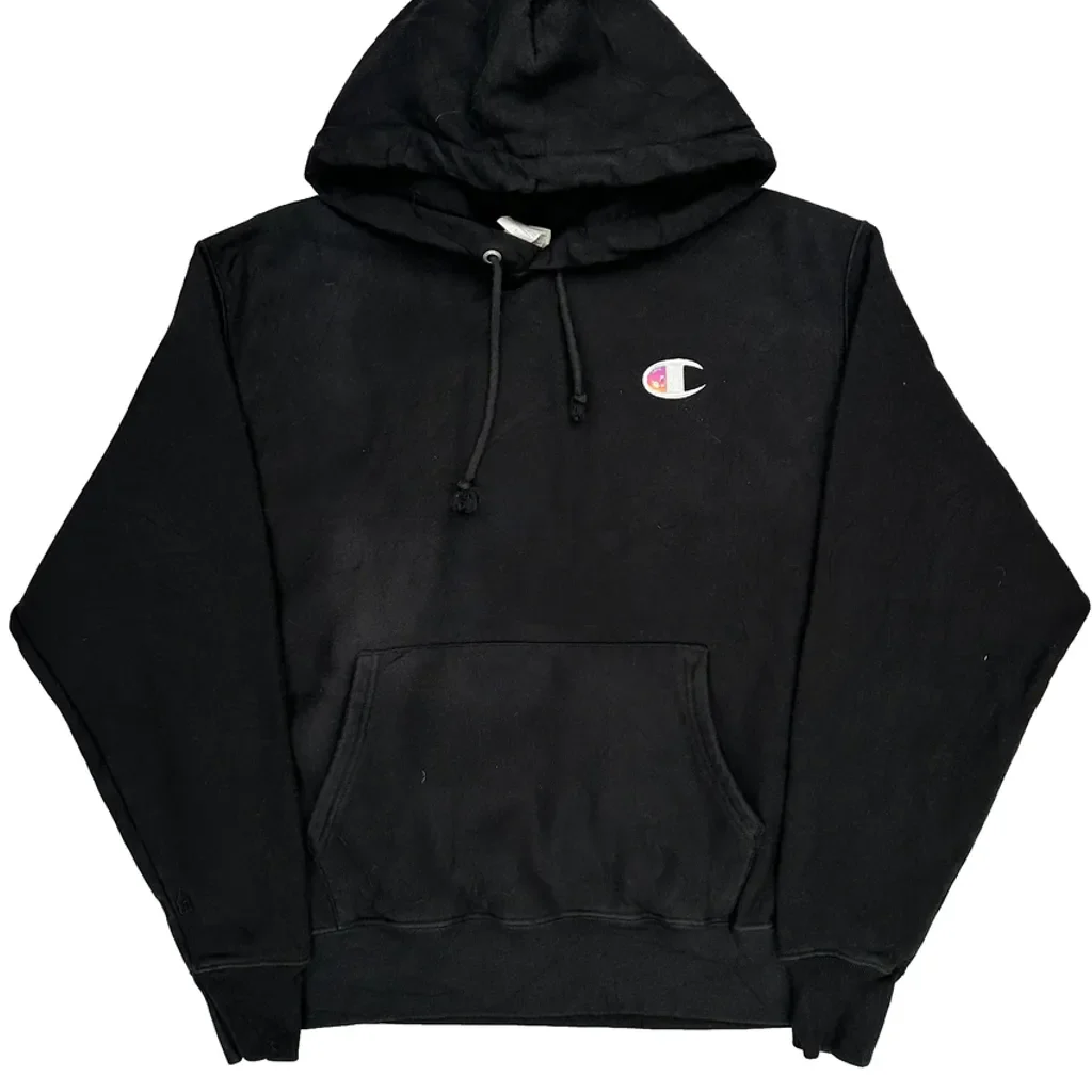 Reverse Weave Champion Hoodie - Large Black Cotton Blend - Image 4