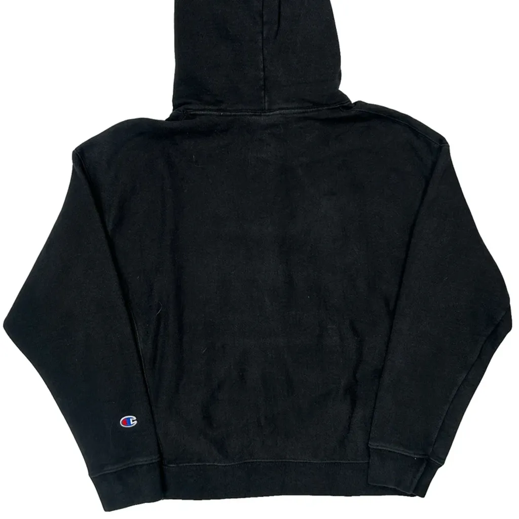 Reverse Weave Champion Spellout Hoodie - Large Black Cotton - Image 7