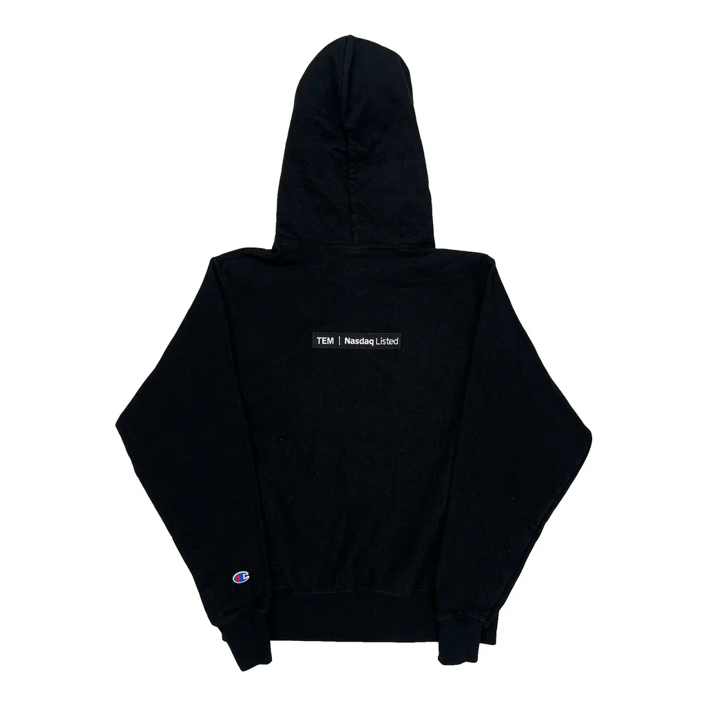 Reverse Weave Champion Nasdaq Listed Hoodie - Small Black Cotton - Image 2