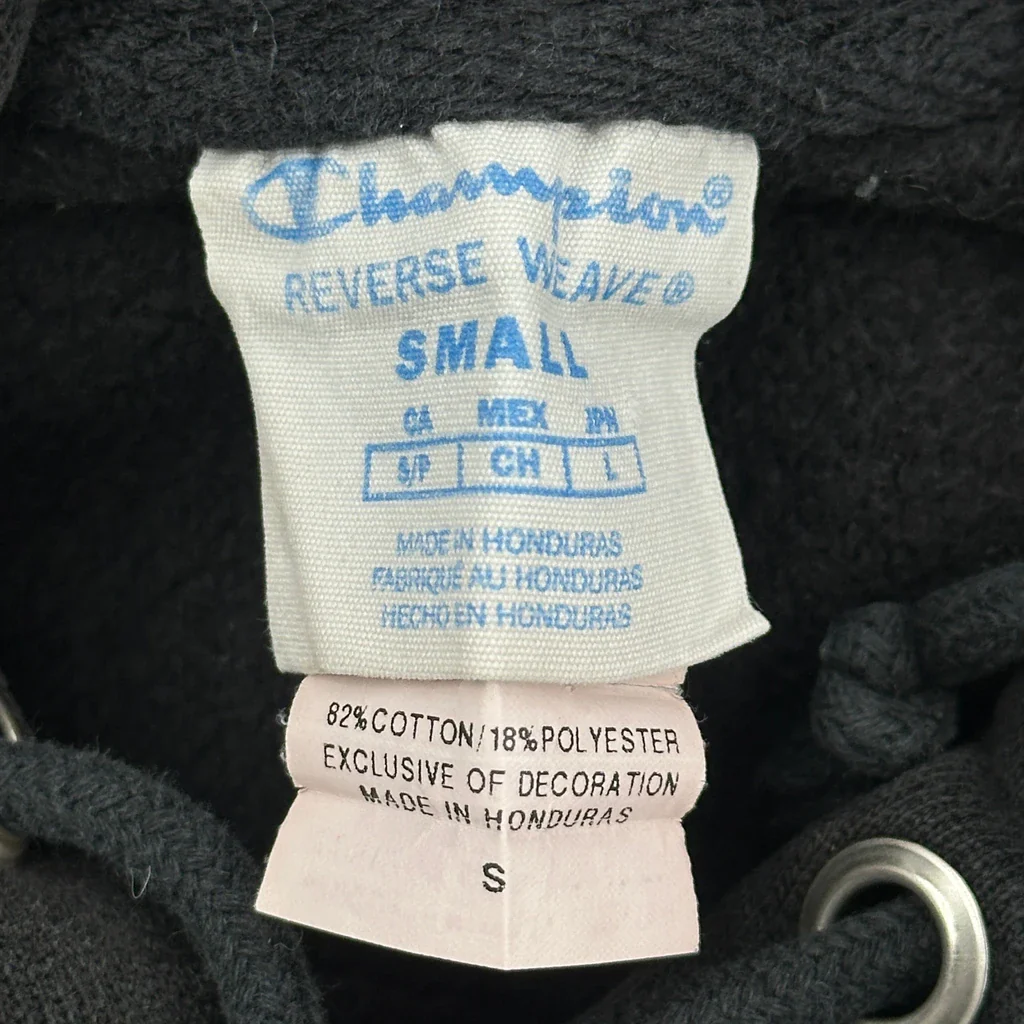 Reverse Weave Champion Hoodie - Small Black Cotton Blend - Image 3