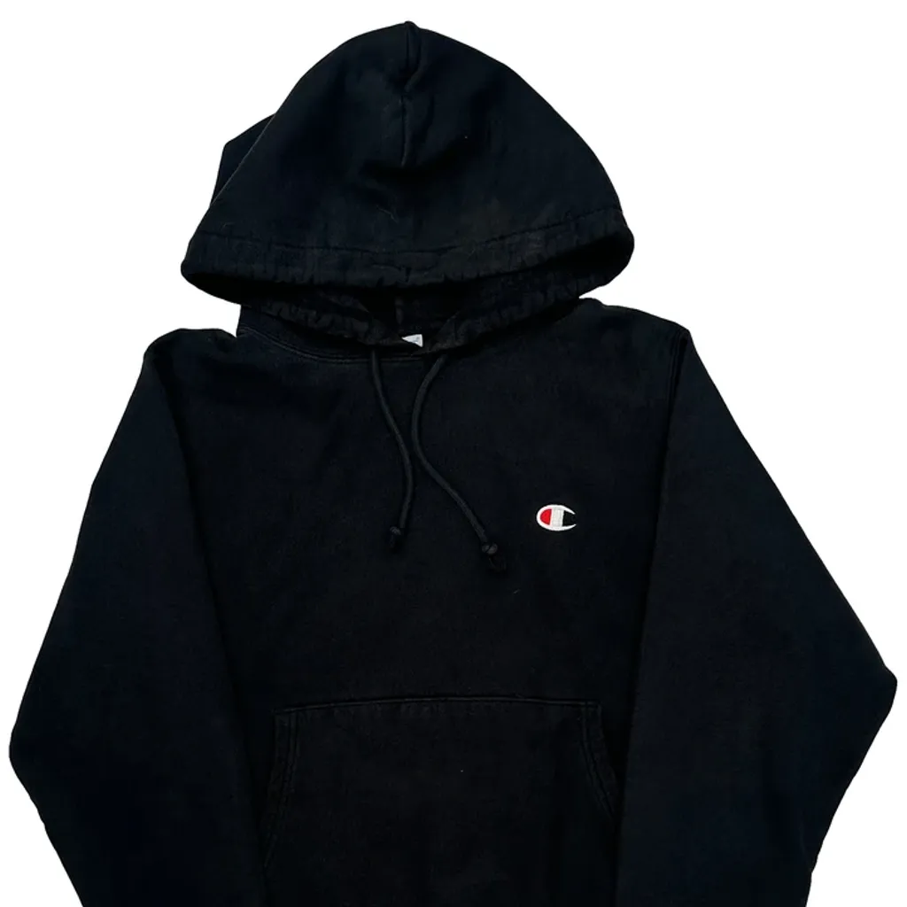 Reverse Weave Champion Hoodie - Small Black Cotton Blend - Image 4