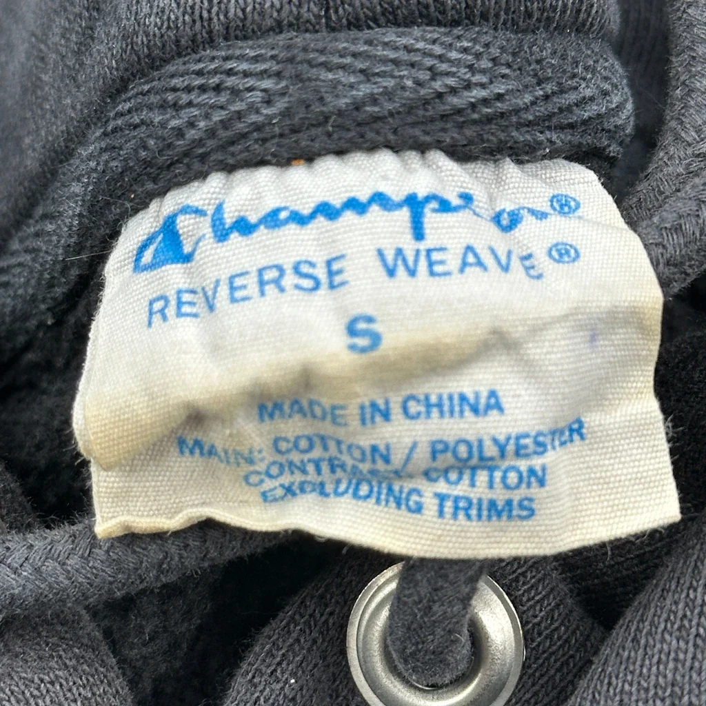 Reverse Weave Champion Hoodie - Small Black Cotton Blend - Image 3
