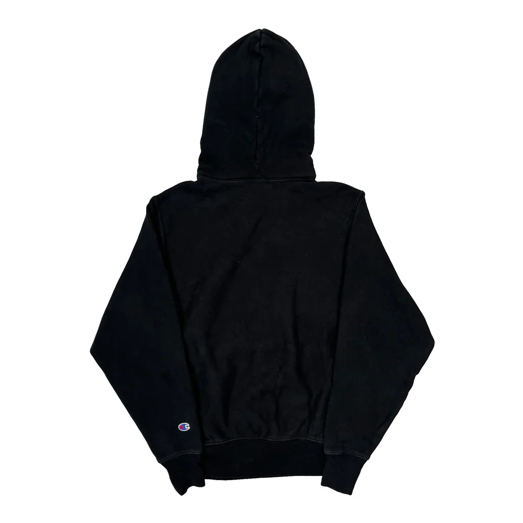 Reverse Weave Champion Hoodie - Small Black Cotton Blend - Image 2
