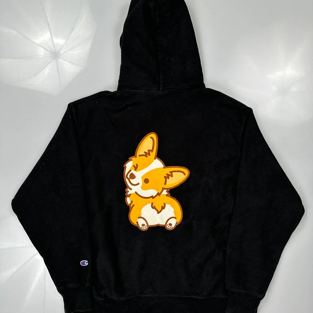 Reverse Weave Champion Graphic Hoodie - XL Black Cotton - Image 3