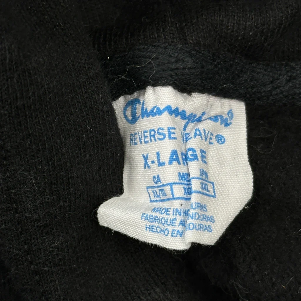 Reverse Weave Champion Graphic Hoodie - XL Black Cotton - Image 4