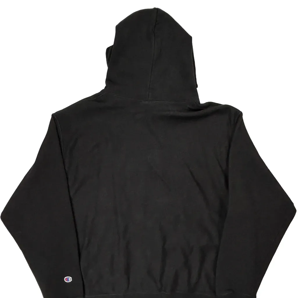 Reverse Weave Champion Graphic Hoodie - XL Black Cotton Blend - Image 7