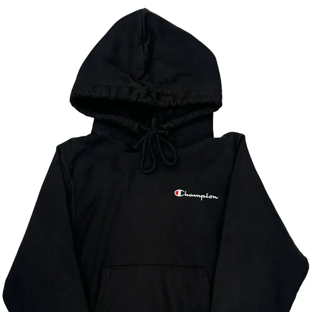 Reverse Weave Champion Hoodie - XS Black Cotton Blend - Image 4
