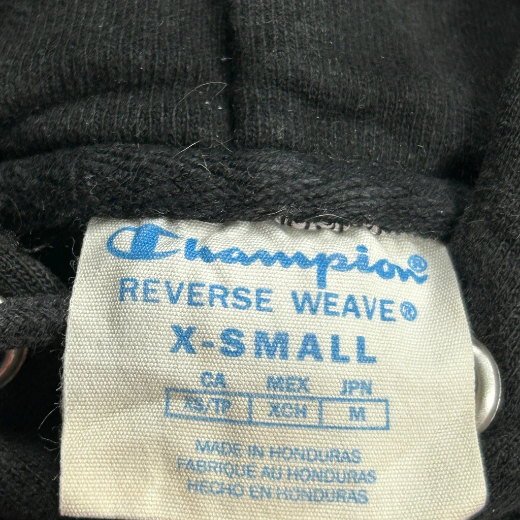 Reverse Weave Champion Hoodie - XS Black Cotton - Image 3
