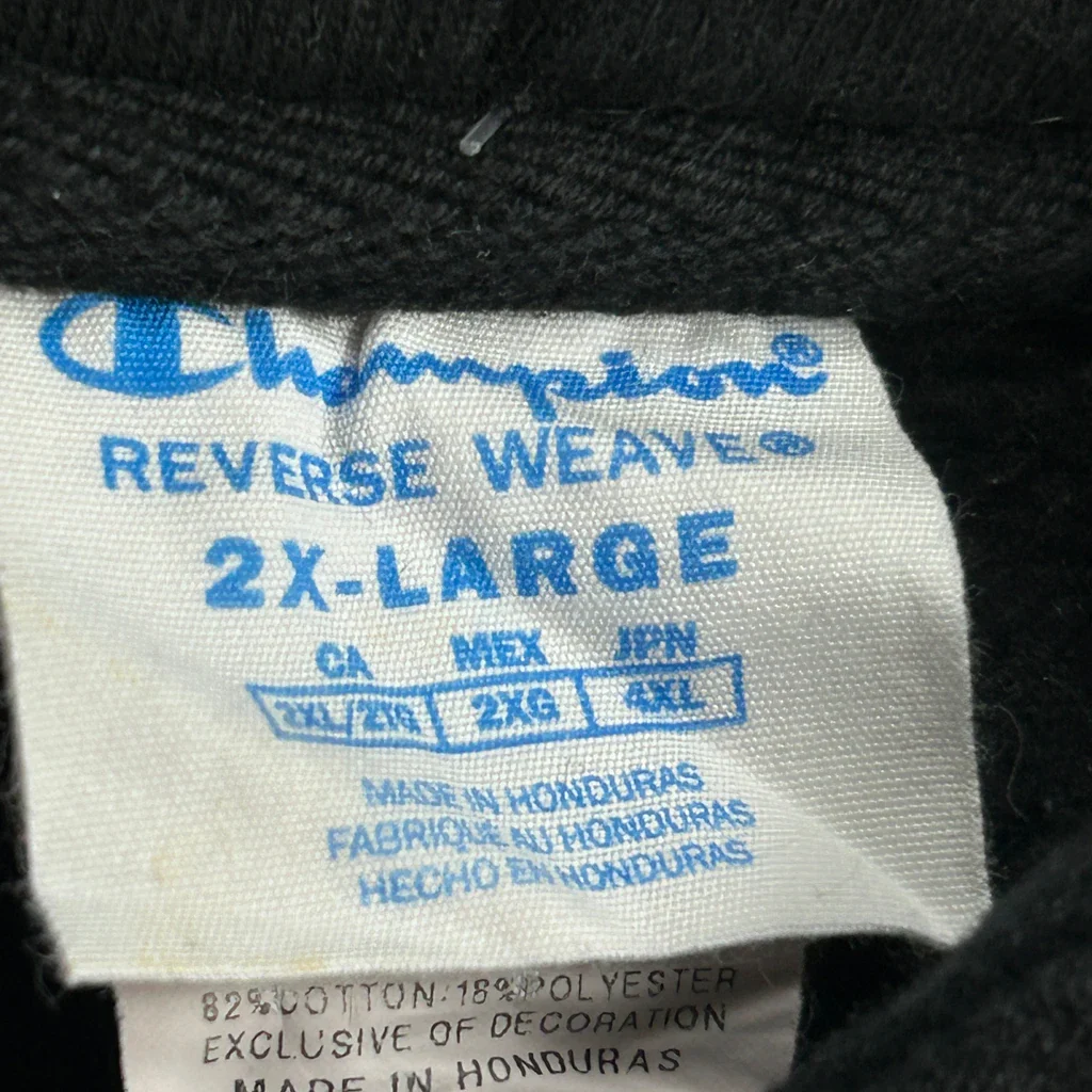 Reverse Weave Champion Hoodie - 2XL Black Cotton - Image 3