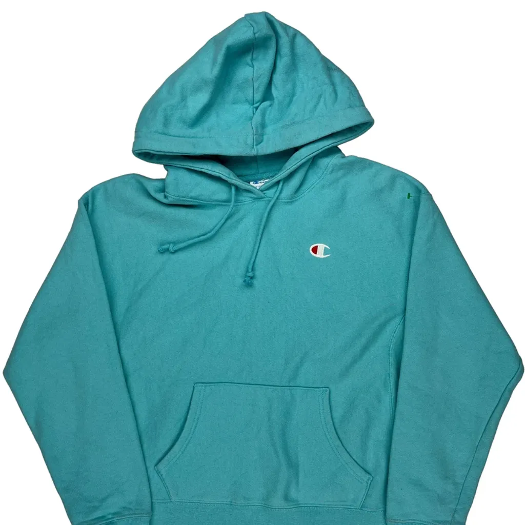 Reverse Weave Champion Hoodie - Large Blue Cotton - Image 5