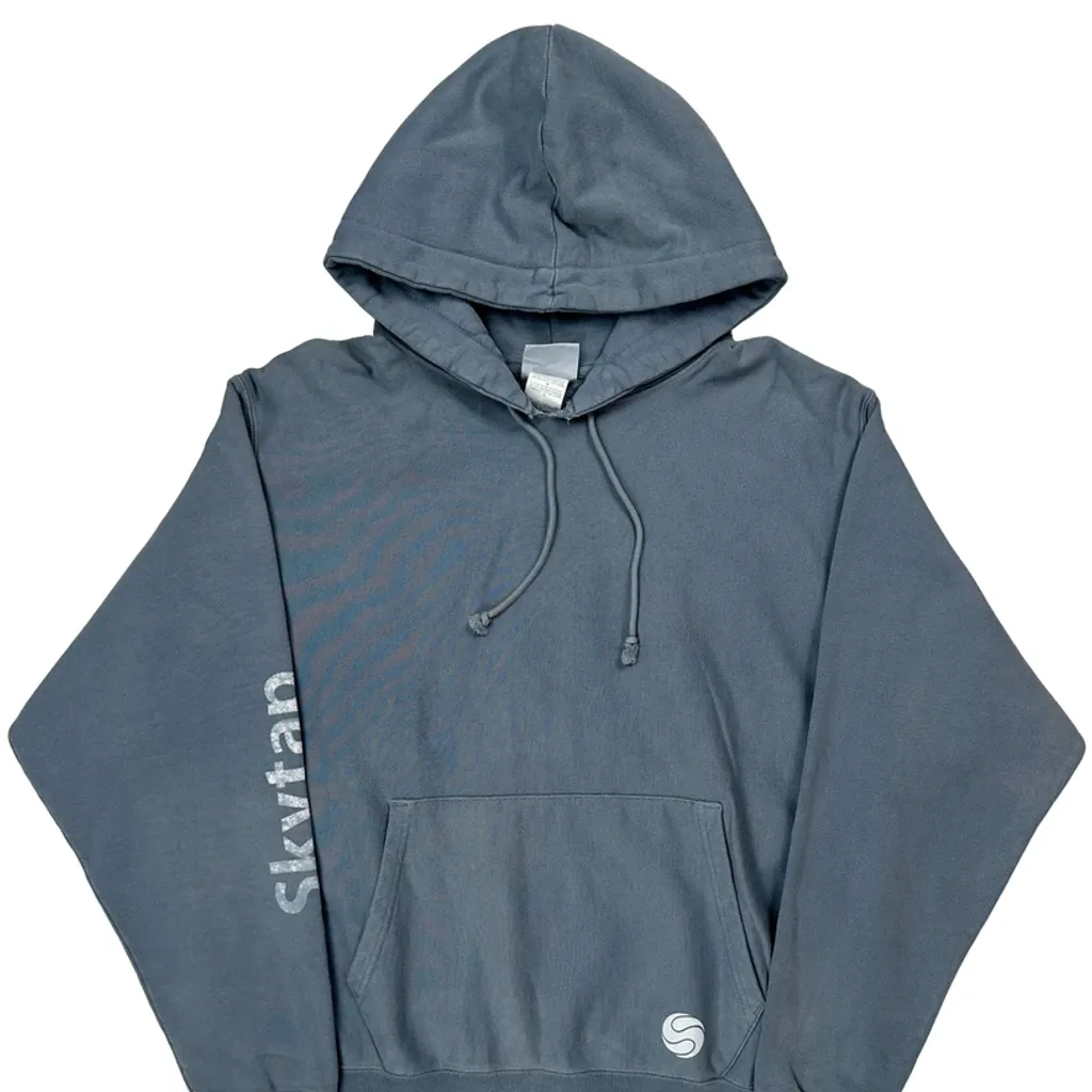 Reverse Weave Champion Hoodie - Large Blue Cotton Blend - Image 4