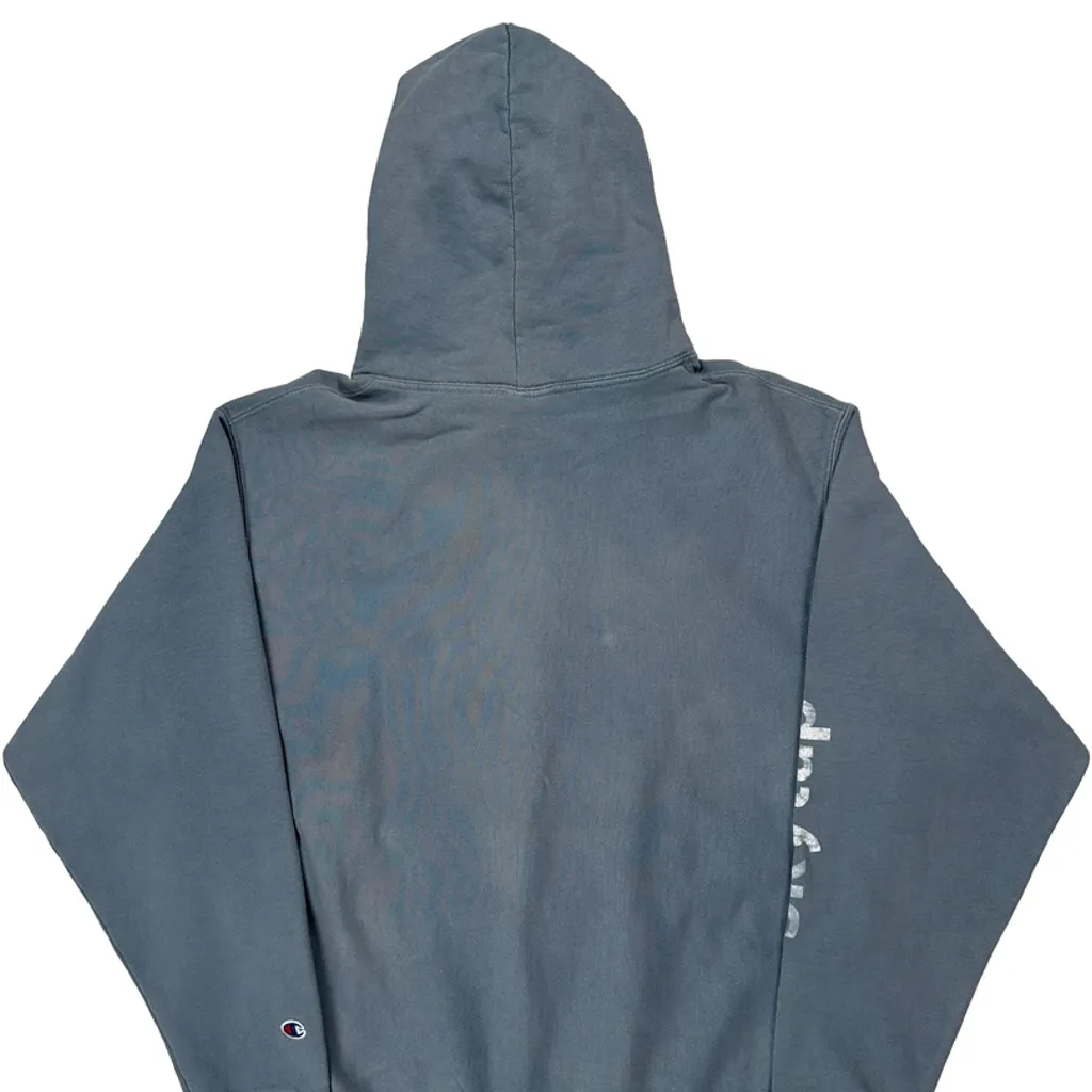 Reverse Weave Champion Hoodie - Large Blue Cotton Blend - Image 6