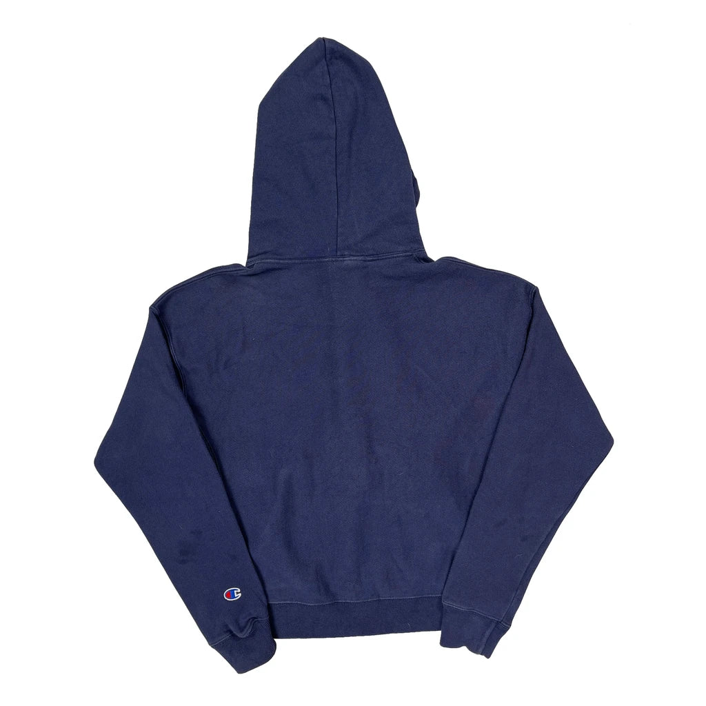 Reverse Weave Champion Hoodie - Medium Blue Cotton Blend - Image 2