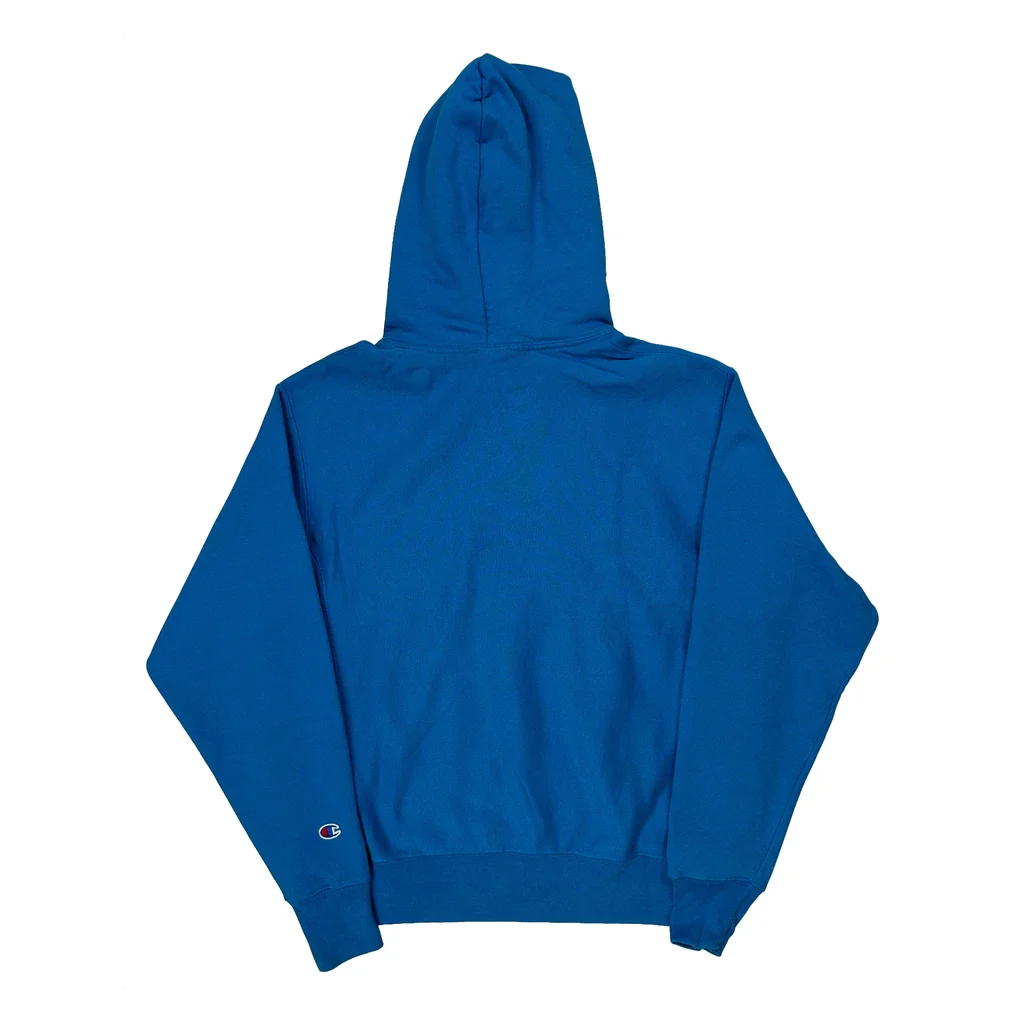 Reverse Weave Champion Hoodie - Medium Blue Cotton - Image 2