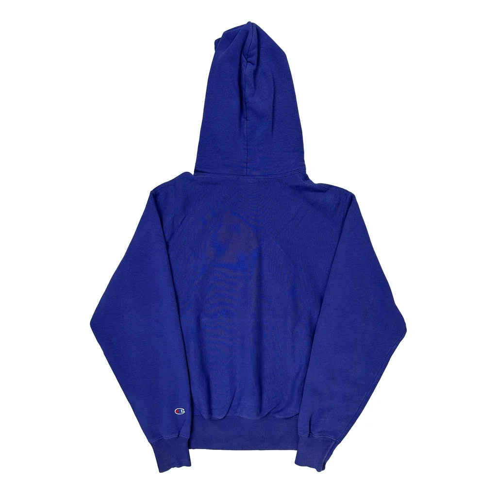 Reverse Weave Champion Hoodie - Medium Blue Cotton Blend - Image 2