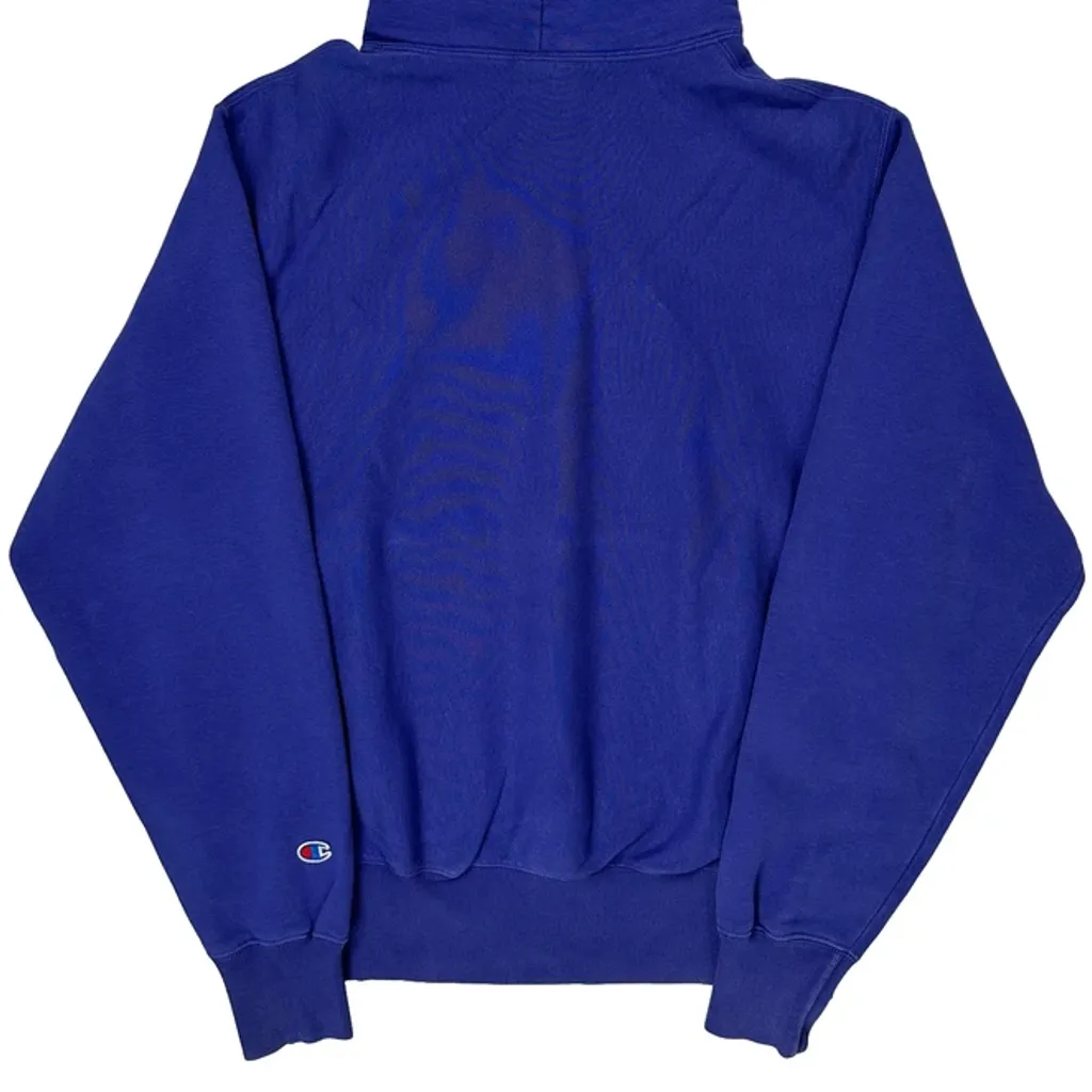 Reverse Weave Champion Hoodie - Medium Blue Cotton Blend - Image 7