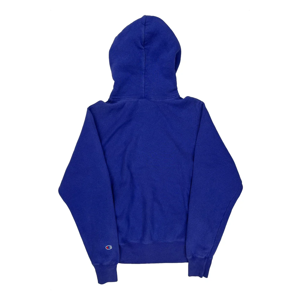 Reverse Weave Champion Hoodie - Small Blue Cotton Blend - Image 2