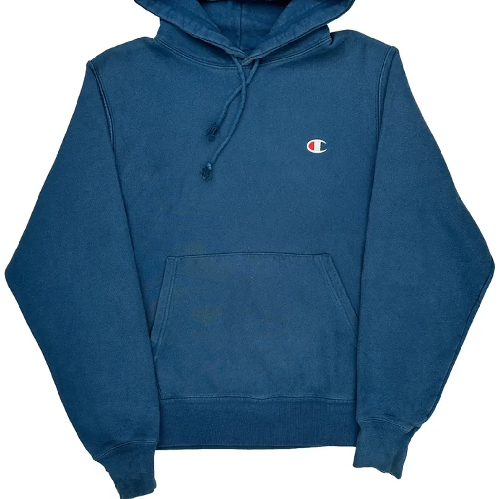 Reverse Weave Champion Hoodie - Small Blue Cotton - Image 4