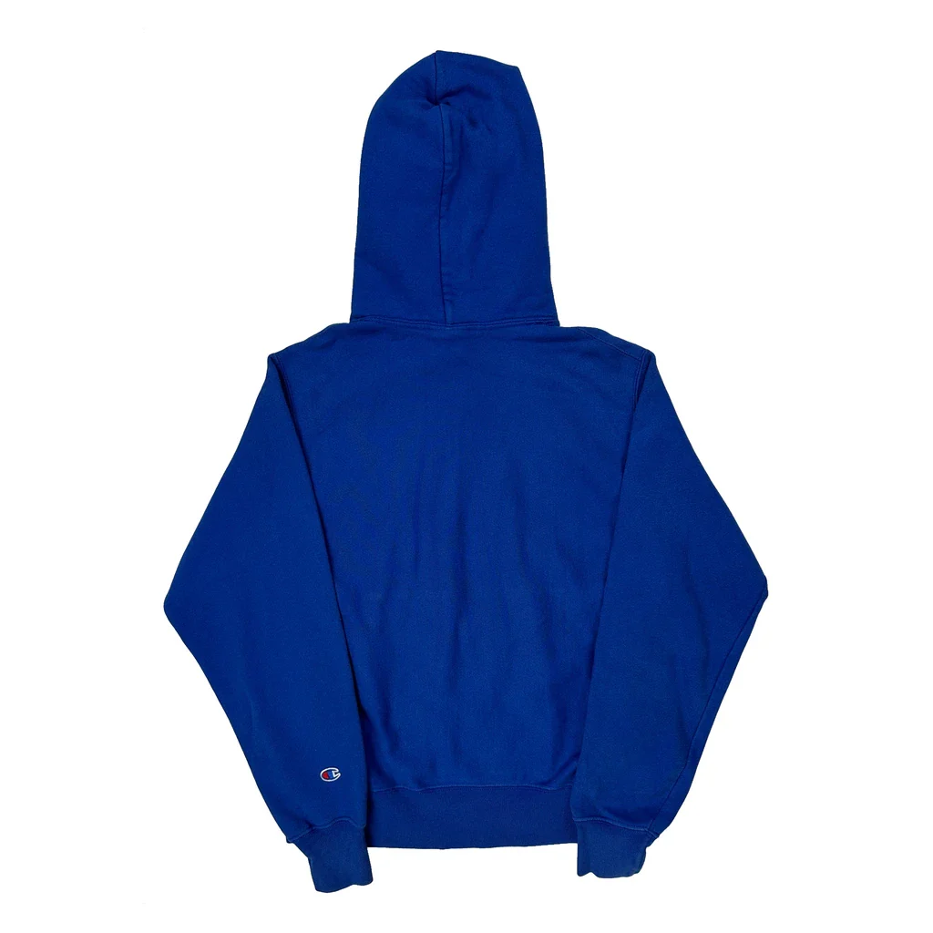 Reverse Weave Champion Hoodie - Small Blue Cotton Blend - Image 2