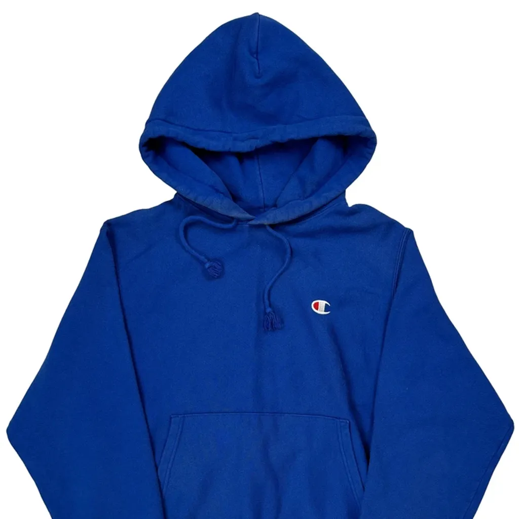 Reverse Weave Champion Hoodie - Small Blue Cotton Blend - Image 5