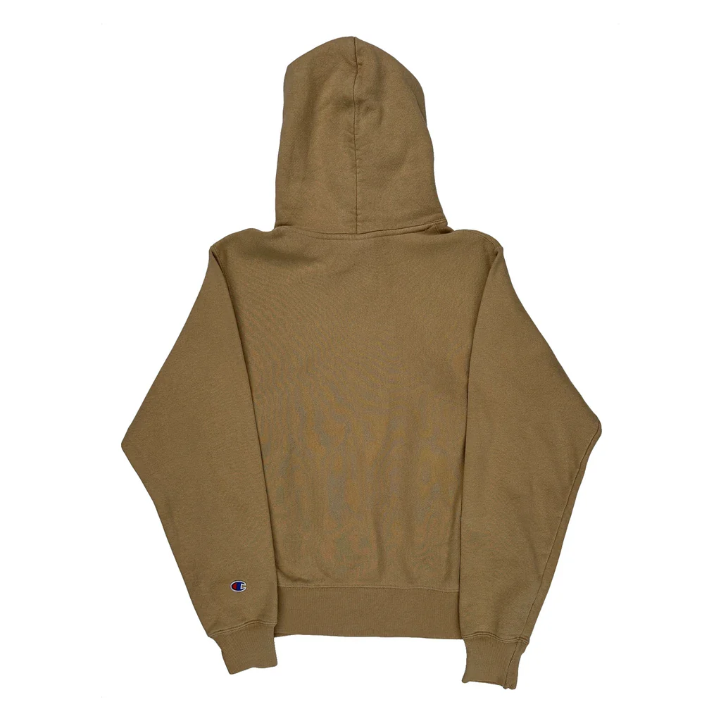 Reverse Weave Champion Hoodie - Small Brown Cotton - Image 2