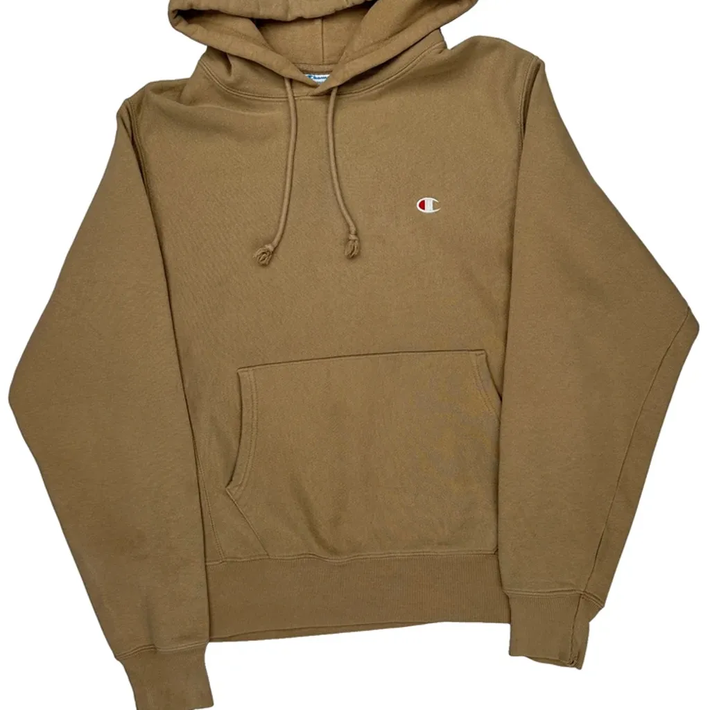 Reverse Weave Champion Hoodie - Small Brown Cotton - Image 4