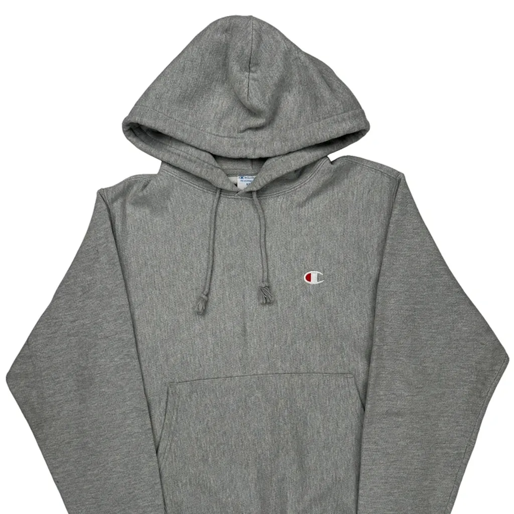 Reverse Weave Champion Hoodie - Small Gray Cotton - Image 5
