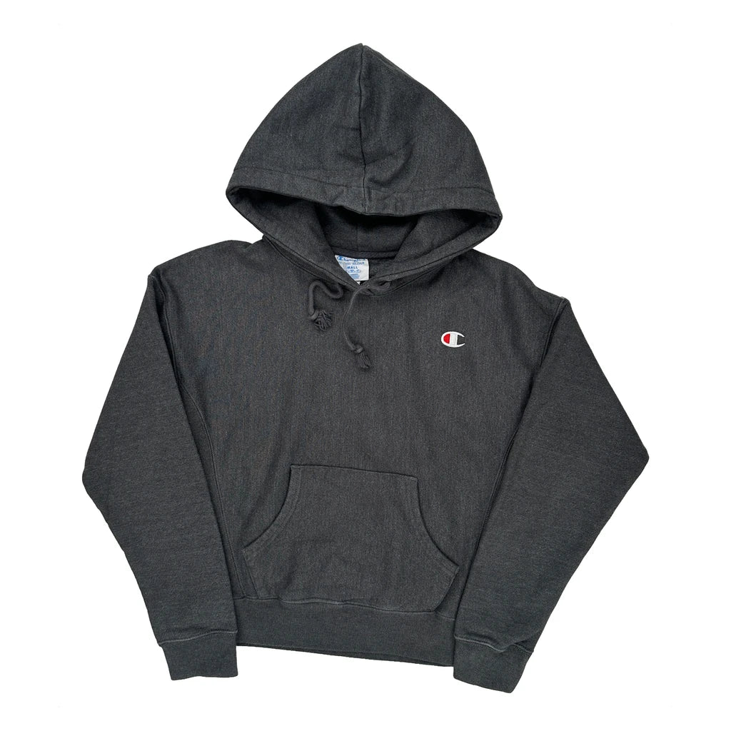 Reverse Weave Champion Hoodie - Small Gray Cotton