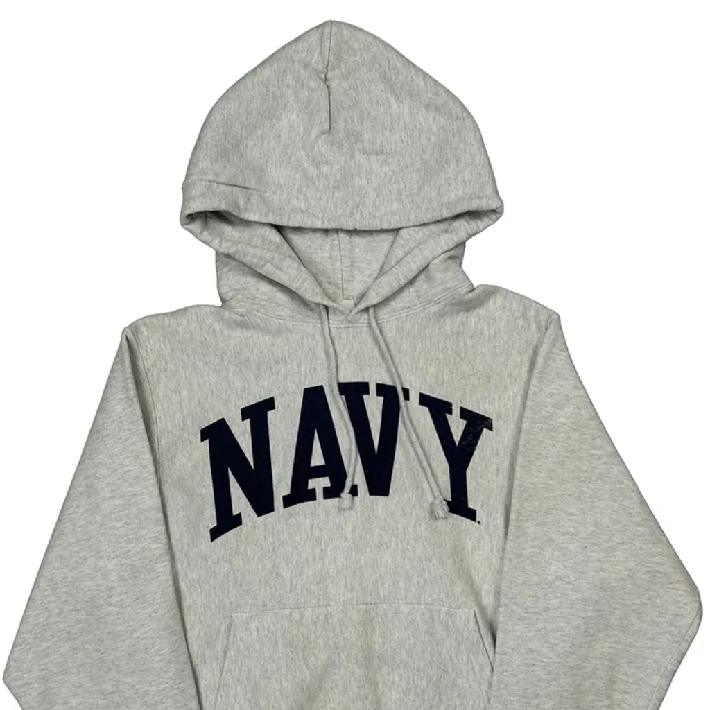 Reverse Weave Champion College Hoodie - Small Gray Cotton - Image 4