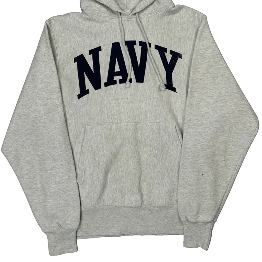 Reverse Weave Champion College Hoodie - Small Gray Cotton - Image 5