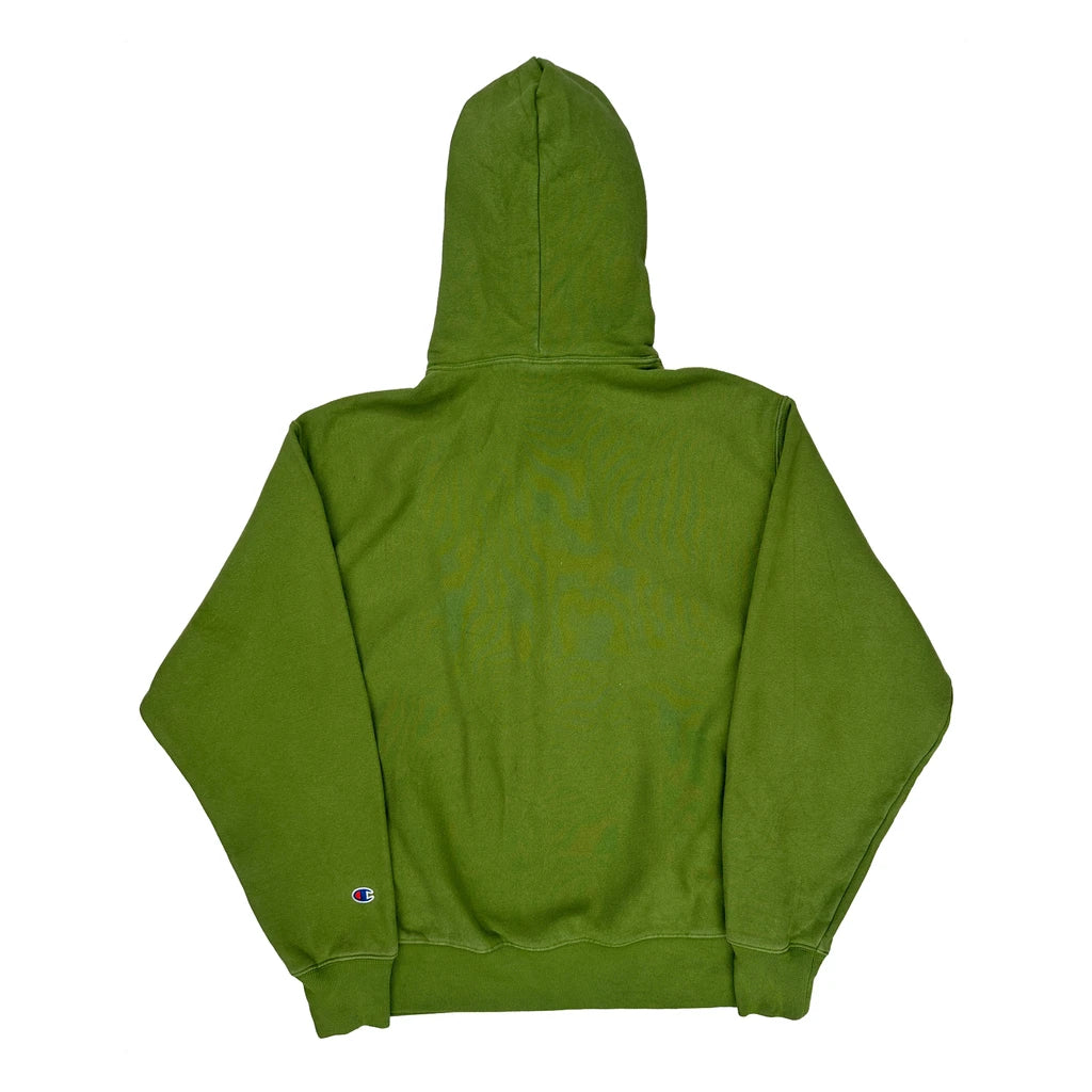 Reverse Weave Champion Hoodie - Large Green Cotton - Image 2